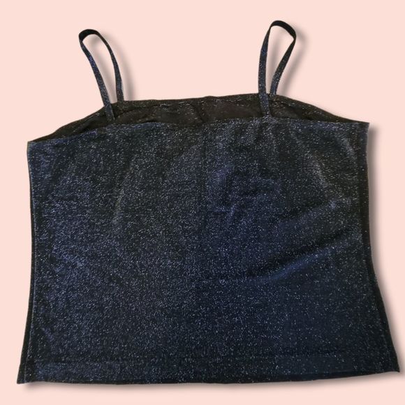 Y2k navy sparkle camisole crop top medium - Picture 2 of 3